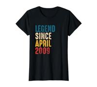 Leyenda Vintage Desde Abril de 2009 - Cumpleaños para niños de 12 años Camiseta gráfica económica, Mujer, Negro, M