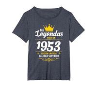 Leyendas 1953 Años Cumpleaños Hombre Mujer Nacen En 1953 Camiseta, Mujer Tallas Grandes, Azul Jaspeado, 3XL Grande