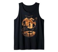 Leyendas Bajo la Luna Llena Criaturas Paranormales Escena Noche Camiseta sin Mangas