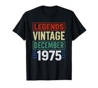 Leyendas Vintage Diciembre 1975 Retro Cumpleaños Gen X Setenta Camiseta