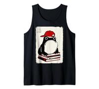 Leyendo Rana Grumpy Funny Kawaii Japonés Camiseta sin Mangas