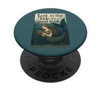 Leyendo Sirena perdida en la marea de un buen océano de libros PopSockets PopGrip Adhesivo