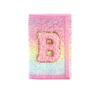 Leyeve Carteras infantiles para niñas y adolescentes, cartera triple RFID barata para niños de 4-6-8-10-12-14-16 edades, billetera para niños con iniciales con cremallera, billetera triple plegable
