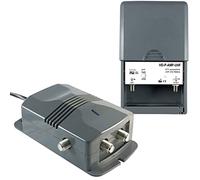 LEYF Amplificador + Alimentación 2 salidas TV para antena terrestre TNT/preamplificador HDTV amplificador para TDT HD Señal/Ganancia Ajustable 15-38dB