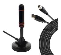 LEYF HD-Line & HD-980T Antenne TV İntérieur Puissante, High Gain VHF-UVF-FM DVB-T2 Décodeur TNT HD Terrestre/Antenne à Base magnétique Portable pour UNE réception puissante du Signal TV, 3m Câble