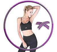LEYF Hula Hoop - Aro de Hula Hoop para Adultos - Núcleo de Acero Inoxidable con Espuma Puede Utilizar para Fitness, pérdida de Peso y Masaje/6 Piezas Desmontables - Gris Lila (1,2
