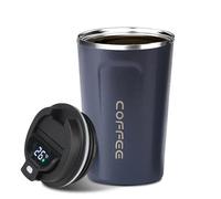 LEYF Taza térmica de acero inoxidable de 380 ml, taza de café para llevar, indicador de temperatura, taza de café inteligente, taza térmica aislada, portátil y apta para viajes, taza térmica