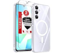 LeYi Anti-Amarillo Clara Funda para Samsung Galaxy A16 5G: Magnética Carcasa A 16 5 G [con Magsafe] 2 Protector de Pantalla Fundas Movil, Capa Antigolpes Anti-Choques Bumper, Transparente