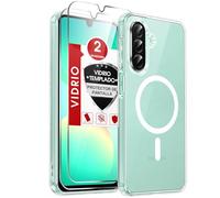 LeYi Anti-Amarillo Clara Funda para Samsung Galaxy A26 5G: Magnética Carcasa A 26 5 G [con Magsafe] 2 Protector de Pantalla Fundas Movil, Capa Antigolpes Anti-Choques Bumper, Transparente