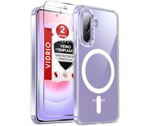 LeYi Anti-Amarillo Clara Funda para Samsung Galaxy A37 5G: Magnética Carcasa A 37 5 G [con Magsafe] 2 Protector de Pantalla Fundas Movil, Capa Antigolpes Anti-Choques Bumper, Transparente