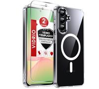 LeYi Anti-Amarillo Clara Funda para Samsung Galaxy A56 5G: Magnética Carcasa A 56 5 G [con Magsafe] 2 Protector de Pantalla Fundas Movil, Capa Antigolpes Anti-Choques Bumper, Transparente
