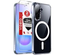 LeYi Anti-Amarillo Clara Funda para Samsung Galaxy A57 5G: Magnética Carcasa A 57 5 G [con Magsafe] 2 Protector de Pantalla Fundas Movil, Capa Antigolpes Anti-Choques Bumper, Transparente