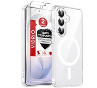 LeYi Anti-Amarillo Clara Funda para Samsung Galaxy S26 [NO S26 Ultra]: Carcasa [con Magsafe] Magnética 2 Protector de Pantalla Movil Capa Antigolpes Anti-Choques Bumper S 26, Transparente