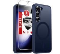 LeYi Funda compatible con Samsung Galaxy S23: funda Samsung S23 [ajuste Mag-Safe] con protector de pantalla, piel suave al tacto translúcida mate y protección de cuerpo completo para teléfono celular