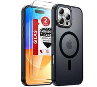 LeYi Funda Magnética para iPhone 16, Compatible con MagSafe, 2 Templado, Delgada Anti-Amarillo Antigolpes, Negro