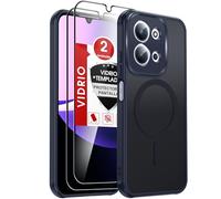 LeYi Funda Magnética para Redmi 15C/15 C 4G/5G/Xiaomi Poco C85 4G Compatible con MagSafe [2X Protector de Pantalla] Movil Carcasa Antigolpes Helada Translúcida Antihuellas Cuerpo Completo Capa, Azul