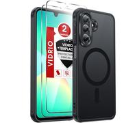 LeYi Funda Magnética para Samsung Galaxy A26 /A 26 5G / 4G, Compatible con MagSafe [2X Protector de Pantalla] Movil Carcasa Antigolpes Helada Translúcida Antihuellas Cuerpo Completo Capa, Negro