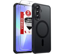 LeYi Funda Magnética para Samsung Galaxy A36 /A 36 5G / 4G, Compatible con MagSafe [2X Protector de Pantalla] Movil Carcasa Antigolpes Helada Translúcida Antihuellas Cuerpo Completo Capa, Negro