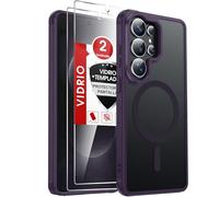 LeYi Funda Magnética para Samsung Galaxy S26 Ultra[NO S26], Compatible con MagSafe [2X Protector de Pantalla] Movil Carcasa Antigolpes Helada Translúcida Antihuellas Cuerpo Completo Capa, Morado