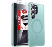 LeYi Funda Magnética para Samsung Galaxy S26 Ultra[NO S26], Compatible con MagSafe [2X Protector de Pantalla] Movil Carcasa Antigolpes Helada Translúcida Antihuellas Cuerpo Completo Capa, Verde Menta