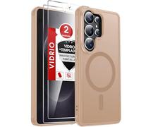 LeYi Funda Magnética para Samsung Galaxy S26 Ultra[NO S26], Compatible con MagSafe [2X Protector de Pantalla] Movil Carcasa Antigolpes Helada Translúcida Antihuellas Cuerpo Completo Capa, Dorado