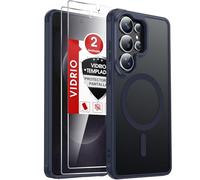 LeYi Funda Magnética para Samsung Galaxy S26 Ultra[NO S26], Compatible con MagSafe [2X Protector de Pantalla] Movil Carcasa Antigolpes Helada Translúcida Antihuellas Cuerpo Completo Capa, Azul