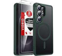 LeYi Funda Magnética para Samsung Galaxy S26 Ultra[NO S26], Compatible con MagSafe [2X Protector de Pantalla] Movil Carcasa Antigolpes Helada Translúcida Antihuellas Cuerpo Completo Capa, Verde