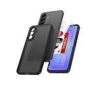 LeYi Funda Mate para Samsung Galaxy A56/A 56 5G[NO Compatible con MagSafe] con 2 PCs Cristal Templado, Movil Carcasa Antigolpes Antihuellas y Protector de Cámara, Negro