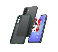 LeYi Funda Mate para Samsung Galaxy A56/A 56 5G[NO Compatible con MagSafe] con 2 PCs Cristal Templado, Movil Carcasa Antigolpes Antihuellas y Protector de Cámara, Verde