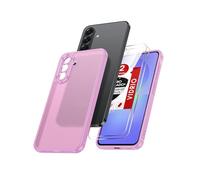 LeYi Funda Mate para Samsung Galaxy A56/A 56 5G[NO Compatible con MagSafe] con 2 PCs Cristal Templado, Movil Carcasa Antigolpes Antihuellas y Protector de Cámara, Rosa