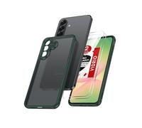 LeYi Funda Mate para Samsung Galaxy A57/A 57 y Protector de Cámara,Movil Carcasa Antigolpes Antihuellas, 2 PCs Cristal Templado, Verde