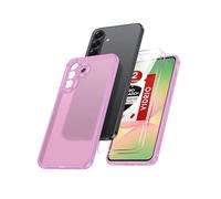 LeYi Funda Mate para Samsung Galaxy A57/A 57 y Protector de Cámara,Movil Carcasa Antigolpes Antihuellas, 2 PCs Cristal Templado, Rosa