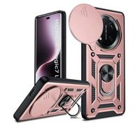LeYi Funda para Honor Magic7 Lite 5G（No para Honor Magic7/Honor Magic7 Pro, Carcasa Cubierta de cámara Deslizante Proteger Anillo Soporte Silicona TPU Armor Bumper Case, Rosa