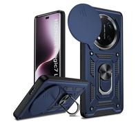 LeYi Funda para Honor Magic7 Lite 5G（No para Honor Magic7/Honor Magic7 Pro, Carcasa Cubierta de cámara Deslizante Proteger Anillo Soporte Silicona TPU Armor Bumper Case, Azul
