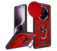 LeYi Funda para Honor Magic7 Lite 5G（No para Honor Magic7/Honor Magic7 Pro, Carcasa Cubierta de cámara Deslizante Proteger Anillo Soporte Silicona TPU Armor Bumper Case, Rojo