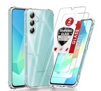 LeYi Funda para Samsung Galaxy A16/A 16 4G/5G con [2-Unidades] Cristal Templado, Carcasa Armor Silicona Soft Skin TPU Case Antigolpes Cover, Transparente