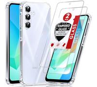 LeYi Funda para Samsung Galaxy A16/A 16 4G/5G con [2-Unidades] Cristal Templado, Carcasa Armor Silicona Soft Skin TPU Case Antigolpes Cover, Transparente