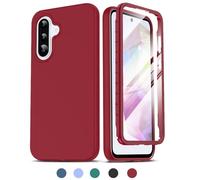 LeYi Funda para Samsung Galaxy A36/A 36 5G, Carcasa con Protector de Pantalla Integrado, 360 Grados Full Protección Antigolpes Antichoque Resistente Silicona Armor Bumper TPU Case,Rojo