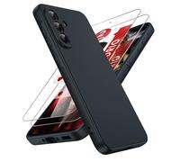 LeYi Funda para Samsung Galaxy A56/A 56 4G/5G, Ultra Slim Carcasa con 2pcs Cristal Templado, Silicona Liquida Capa Suave Movil Protector Case Forro Microfibra Antiarañazos Cover, Negro