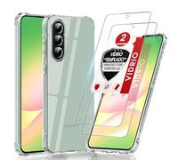 LeYi Funda para Samsung Galaxy A56/A 56 5G 5 G con [2-Unidades] Cristal Templado, Carcasa Armor Silicona Soft Skin TPU Case Antigolpes Cover, Transparente