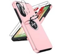 LeYi Funda para Samsung Galaxy A57 5G con 2×Protector Pantalla Carcasa, TPU y PC 256gb Movil Case Blindada Protección Antigolpes Fundas 360 Soporte Metálico Invisible Capa A 57 5 G,Rosa