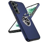LeYi Funda para Samsung Galaxy S22 5G 6.1", Armor Carcasa con 360 Grados Metálico Anillo Hard PC Silicona Bumper Antigolpes Case para Movil Samsung S22 5G, Azul
