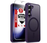 LeYi Funda para Samsung Galaxy S23: funda para Samsung Galaxy S23 con protector de pantalla, [ajuste Mag-Safe] mate translúcido suave al tacto y cuerpo completo a prueba de golpes para Samsung S23