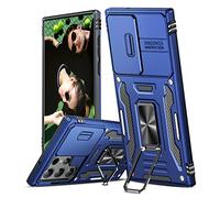 LeYi Funda para Samsung Galaxy S23 Ultra 5G 6.8" (NO para Samsung S23/S23 Plus), Armor Carcasa Cubierta de Cámara Deslizante Proteger 360 Full Protección Anillo Soporte Bumper Case, Azul