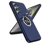 LeYi Funda para Samsung Galaxy S25/S 25 Plus, Armor Carcasa con 360 Grados Metálico Anillo Hard PC Silicona Bumper Antigolpes Case para Movil Samsung Galaxy S25, Azul