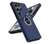 LeYi Funda para Samsung Galaxy S25/S 25 Ultra, Armor Carcasa con 360 Grados Metálico Anillo Hard PC Silicona Bumper Antigolpes Case para Movil Samsung Galaxy S25, Azul