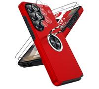LeYi Funda para Samsung Galaxy S26 Ultra 5G con 2×Protector Pantalla Carcasa, TPU y PC 256gb Movil Case Blindada Protección Antigolpes Fundas 360 Soporte Metálico Invisible Capa S 26 Ultra 5 G,Rojo