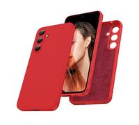 LeYi Funda para Samung Galaxy A55 5G, Ultra Slim Carcasa, Silicona Liquida Carcasa Suave Protectora Case Forro Microfibra Antiarañazos Cover, Rojo