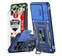 LeYi Funda para Xiaomi 14T Pro, Armor Carcasa Uso Rudo Cubierta de Cámara Deslizante Proteger 360 Full Protección Anillo Soporte Bumper Case, Azul