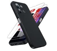 LeYi Funda para Xiaomi Redmi 15C /15 C 4G/5G, Ultra Slim Carcasa con 2pcs Cristal Templado, Silicona Liquida Capa Suave Movil Protector Case Forro Microfibra Antiarañazos Cover, Negro